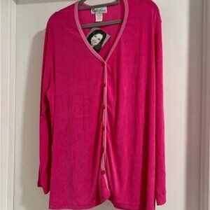 Carolyn Strauss Collection  Women Pink Top Size 1X